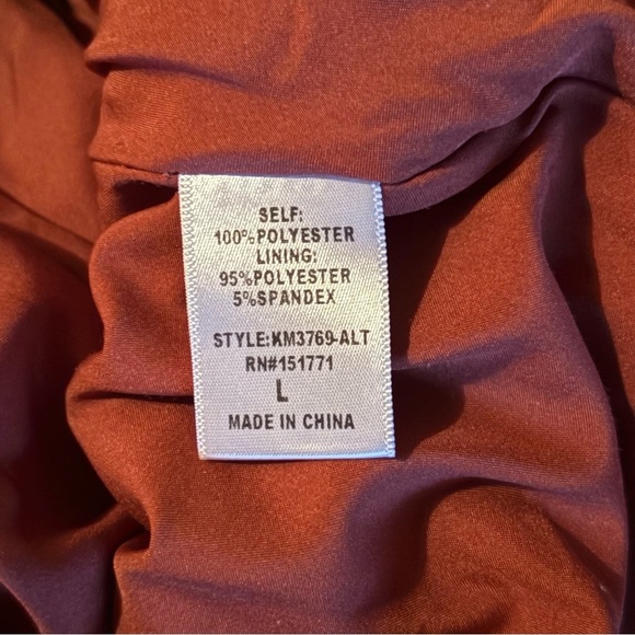 Altar'd State Deep Warm Terracotta Ruffled Long Sleeve A-Line Romper size L - Picture 9 of 9